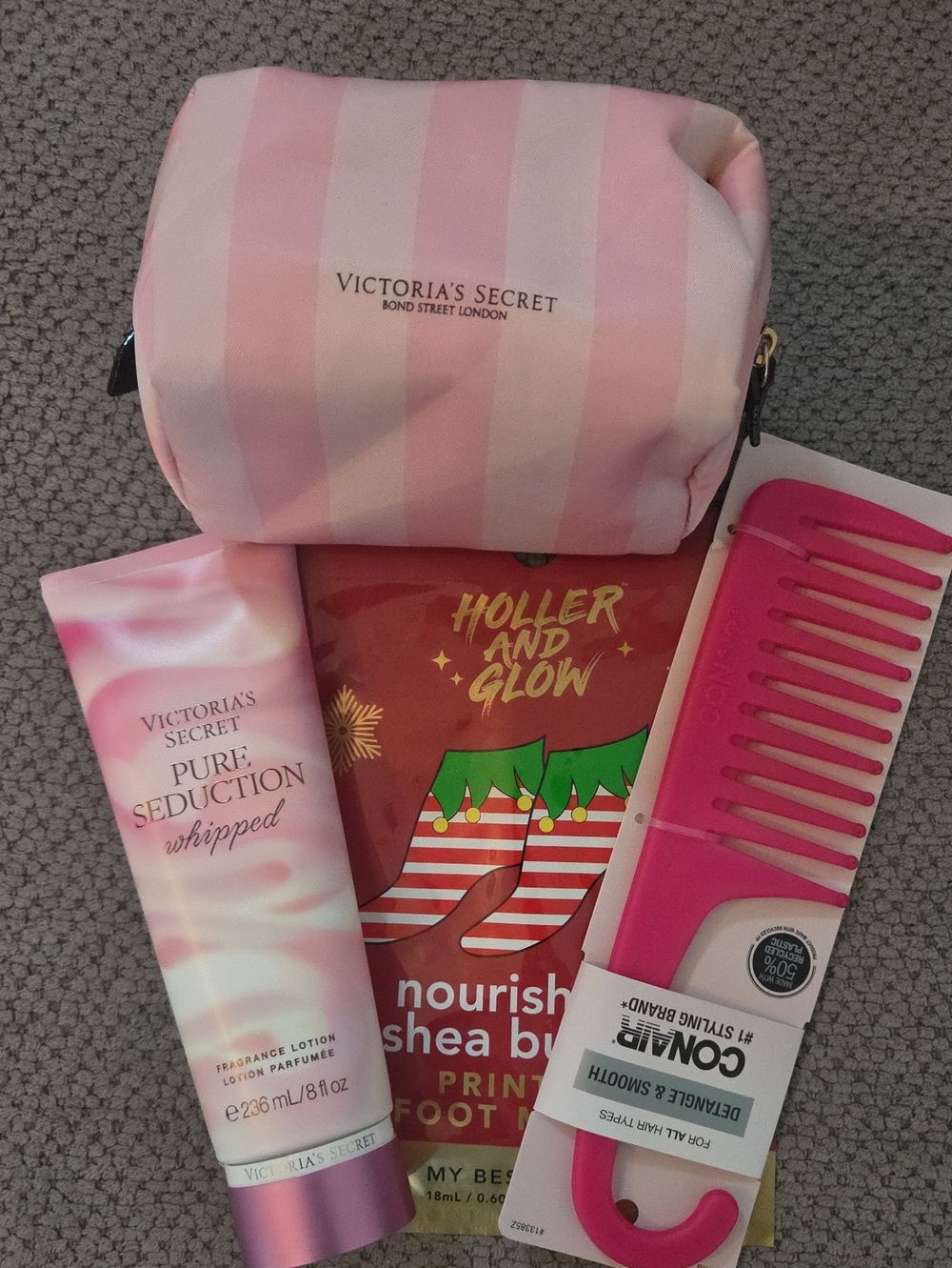 Victoria's Secret Lotion & Cosmetic Bag with Comb & Foot Care